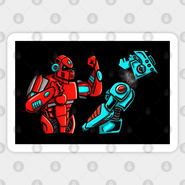 Fighting Robots Sticker by Joebarondesign